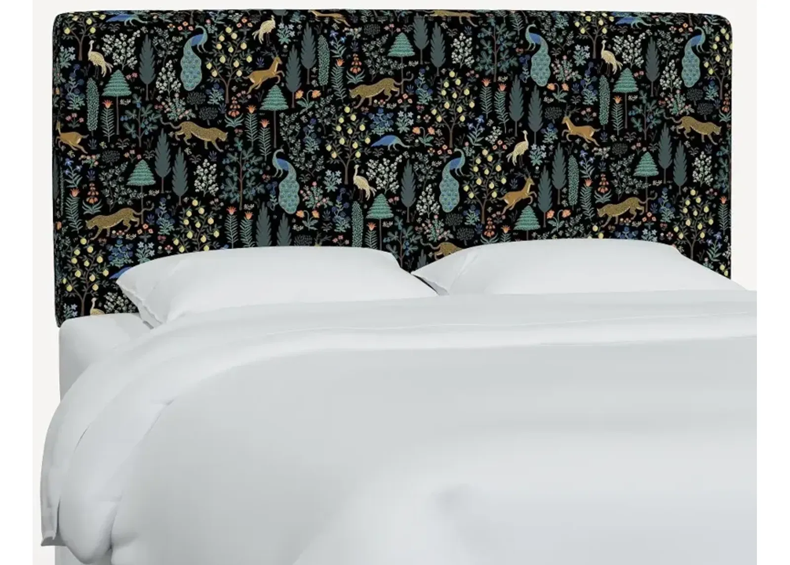 Rifle Paper Co Elly Menagerie Black Full Headboard