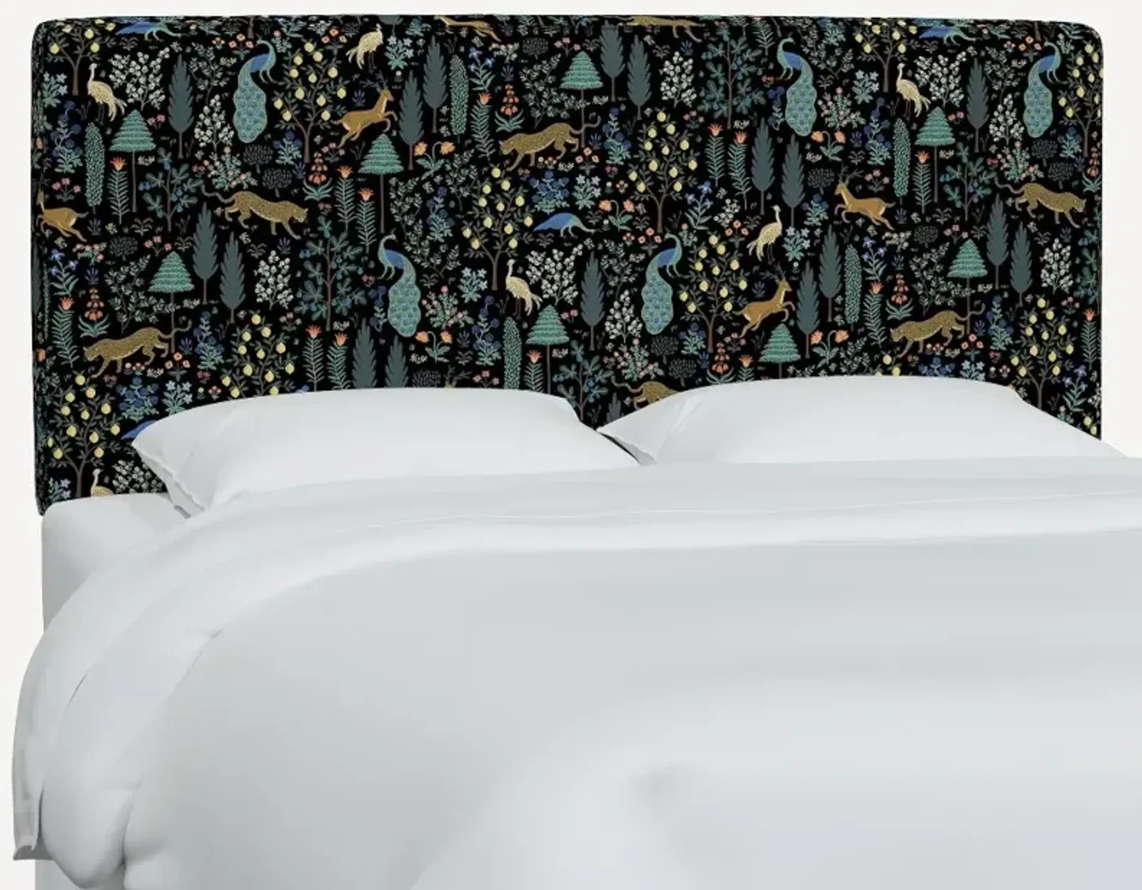 Rifle Paper Co Elly Menagerie Black Queen Headboard