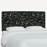 Rifle Paper Co Elly Menagerie Black Queen Headboard