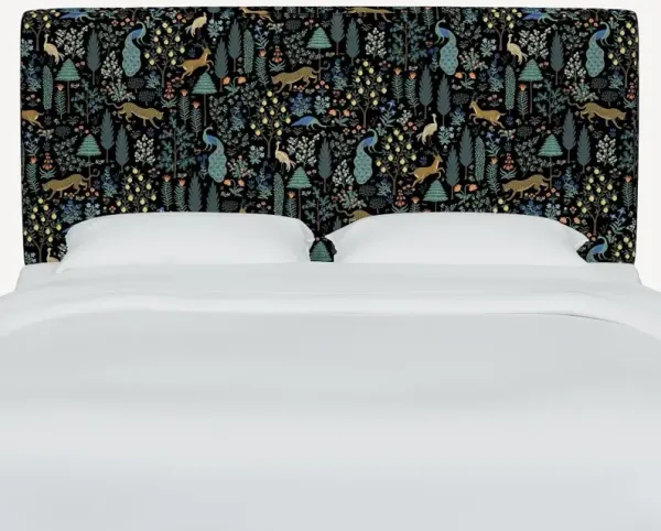 Rifle Paper Co Elly Menagerie Black King Headboard