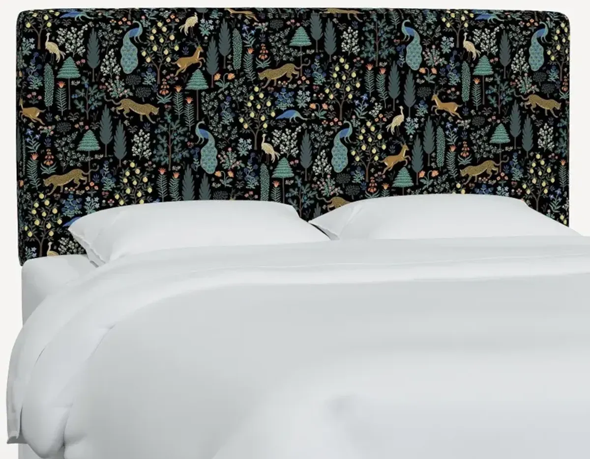 Rifle Paper Co Elly Menagerie Black King Headboard