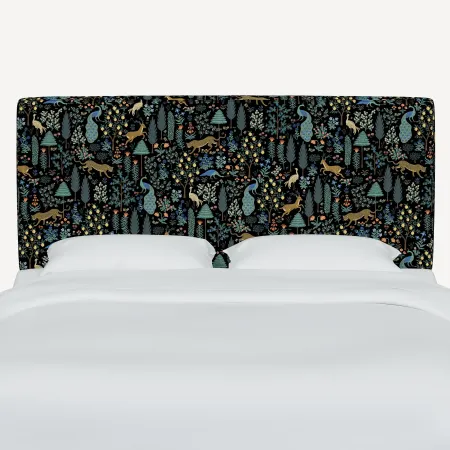 Rifle Paper Co Elly Menagerie Black Cal-King Headboard