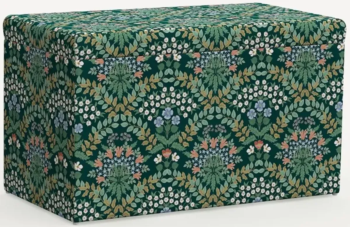 Rifle Paper Co. Willie Bramble Emerald Storage Bench