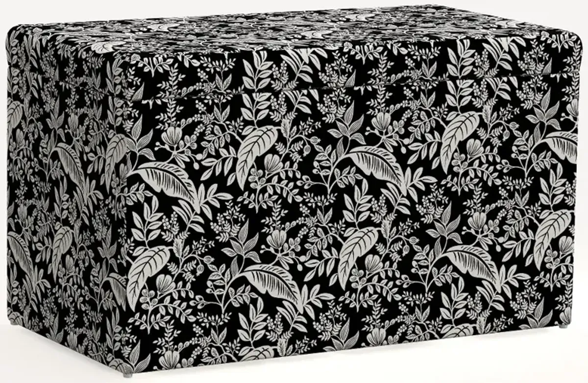 Rifle Paper Co. Willie Canopy Black & Cream Storage Bench