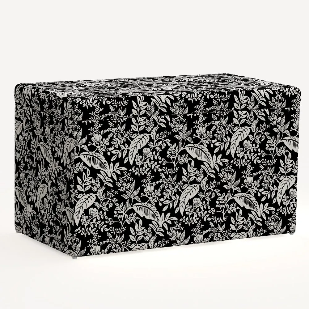 Rifle Paper Co. Willie Canopy Black & Cream Storage Bench