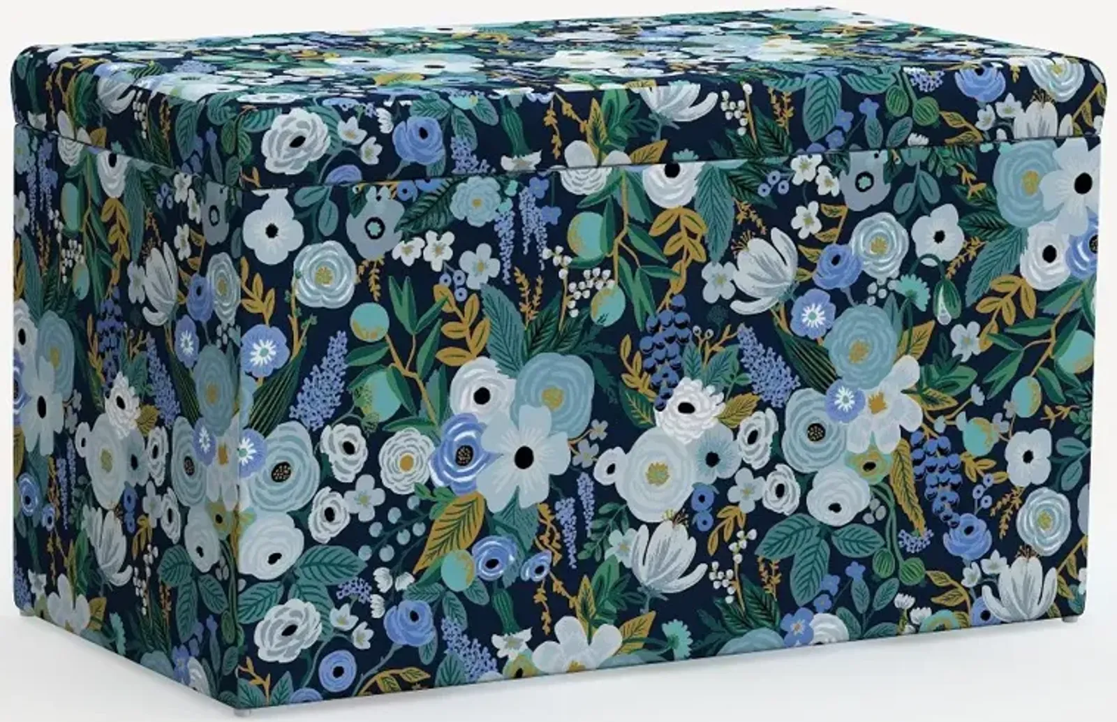 Rifle Paper Co. Willie Garden Party Blue Storage Bench