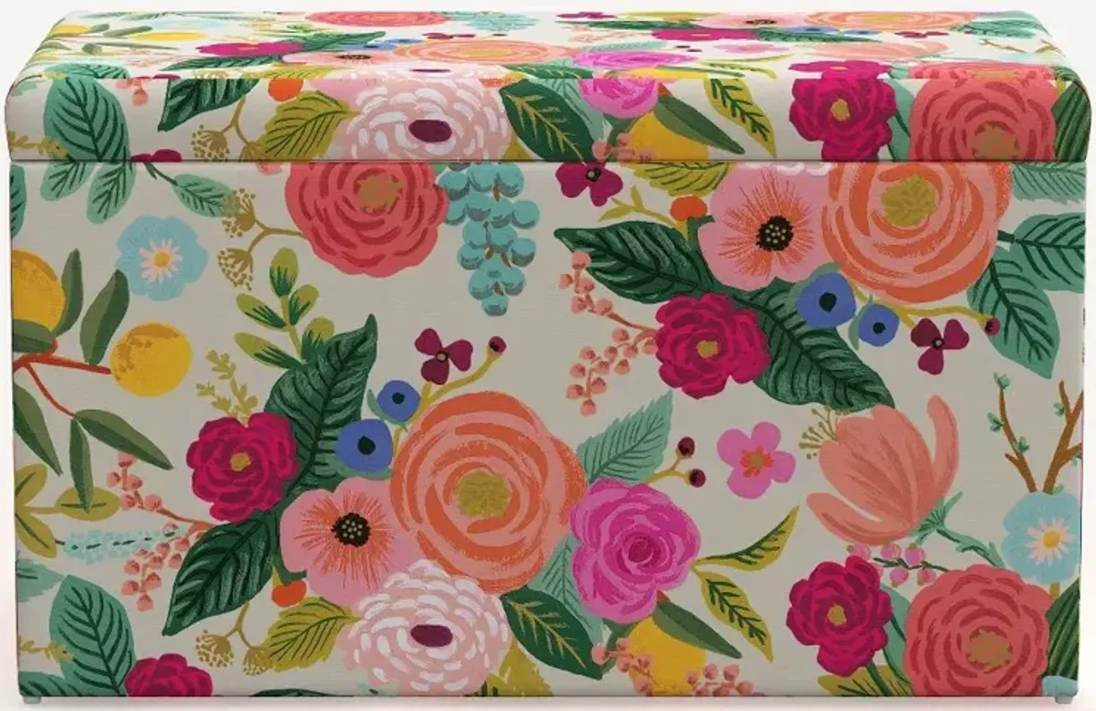 Rifle Paper Co. Willie Pink Garden Party Storage Bench