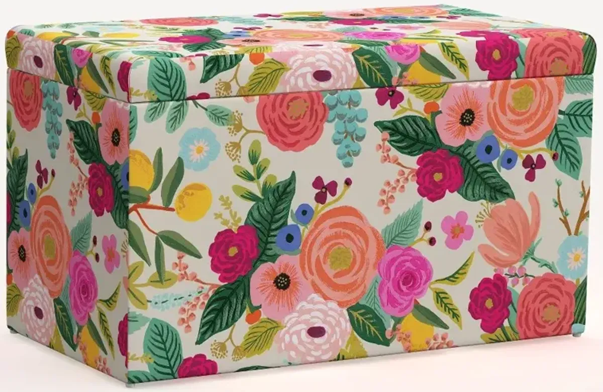 Rifle Paper Co. Willie Pink Garden Party Storage Bench