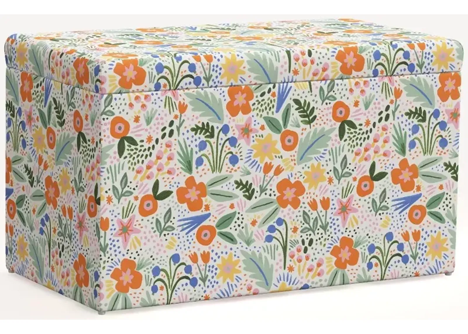 Rifle Paper Co. Willie Merida Multicolor Floral Storage Bench