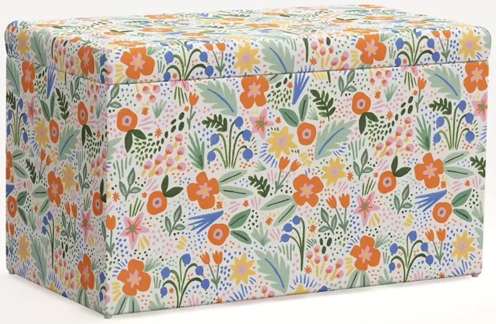 Rifle Paper Co. Willie Merida Multicolor Floral Storage Bench