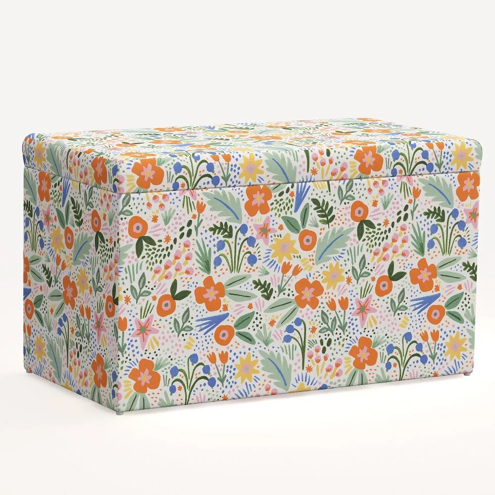 Rifle Paper Co. Willie Merida Multicolor Floral Storage Bench