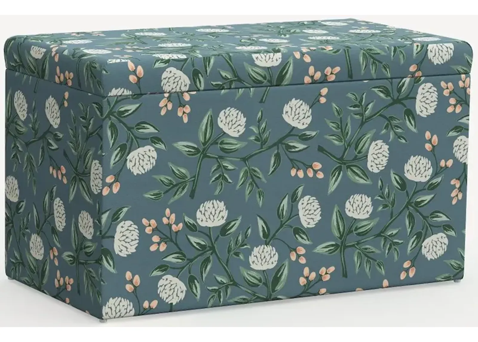 Rifle Paper Co. Willie Emerald Peonies Storage Bench