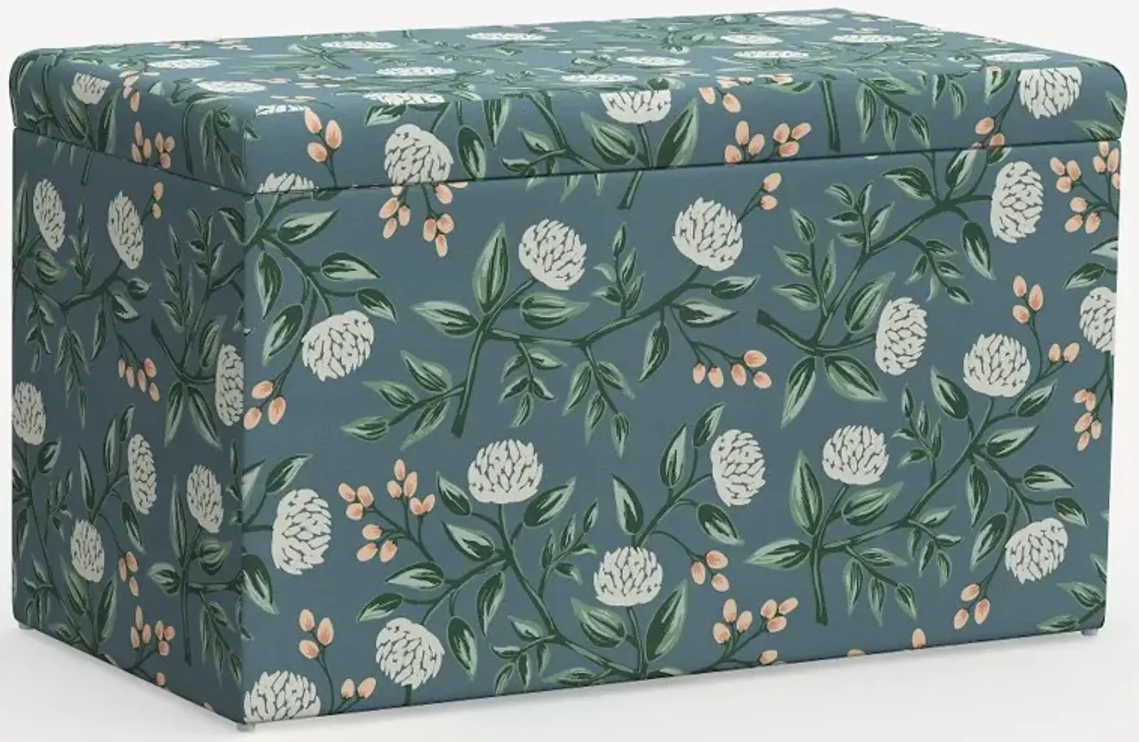 Rifle Paper Co. Willie Emerald Peonies Storage Bench