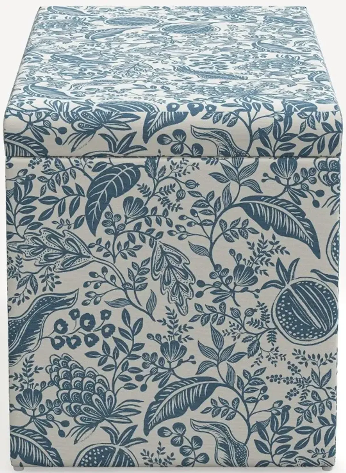 Rifle Paper Co. Willie Blue Pomegranate Storage Bench