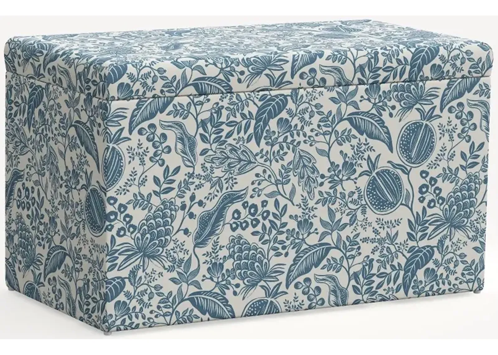 Rifle Paper Co. Willie Blue Pomegranate Storage Bench