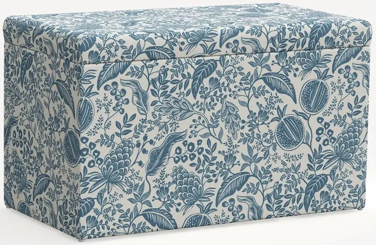 Rifle Paper Co. Willie Blue Pomegranate Storage Bench