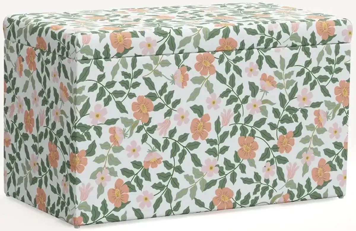 Rifle Paper Co. Willie Primrose Blush & Cream Storage Bench