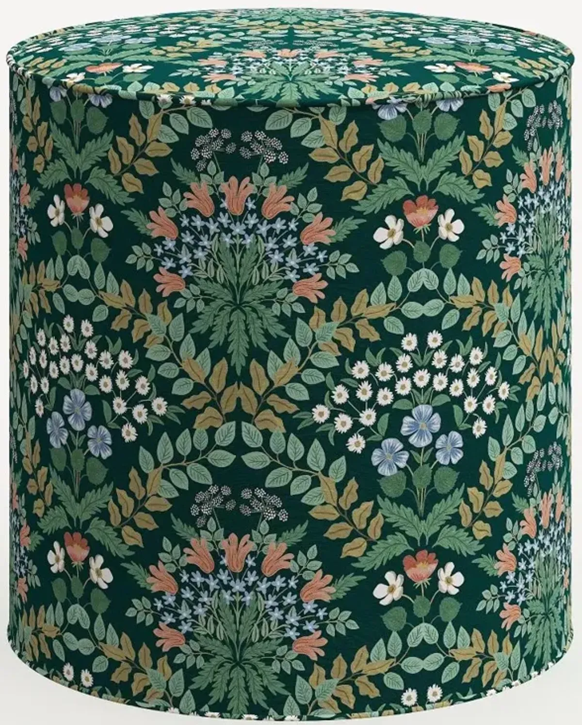 Rifle Paper Co. Billie Bramble Emerald Round Ottoman