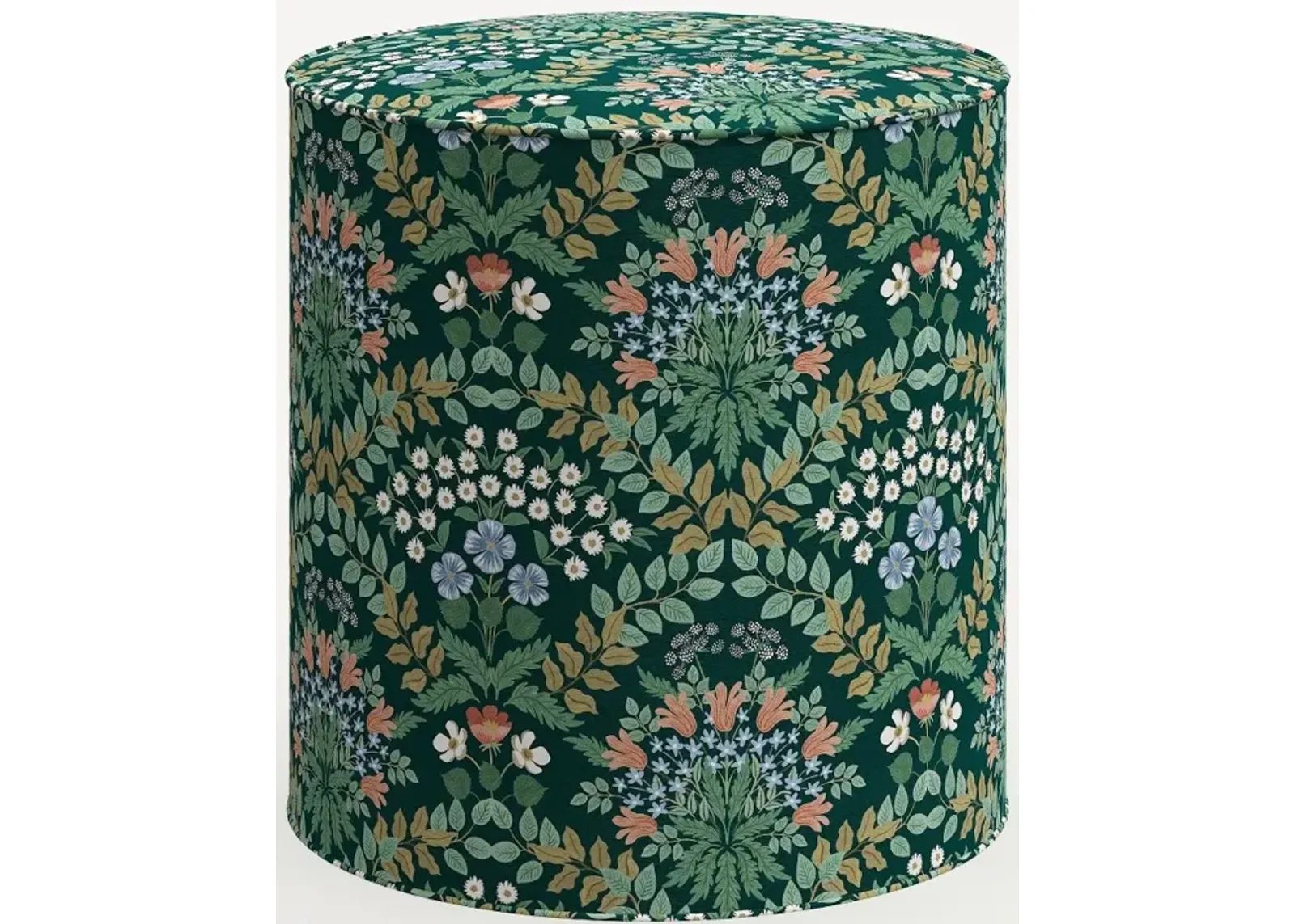 Rifle Paper Co. Billie Bramble Emerald Round Ottoman