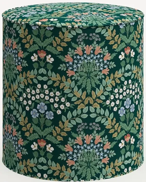 Rifle Paper Co. Billie Bramble Emerald Round Ottoman