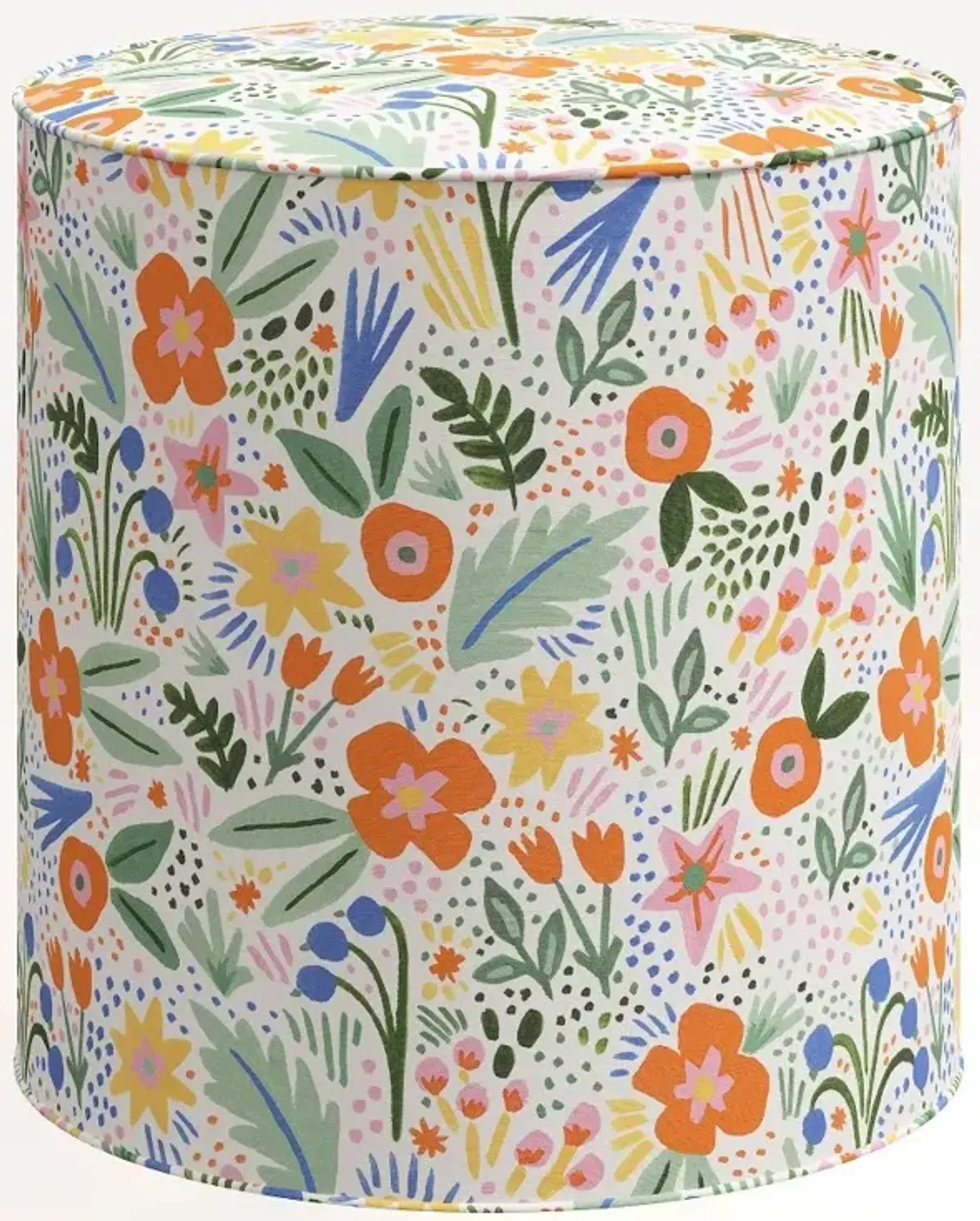 Rifle Paper Co. Billie Multi Color Floral Round Ottoman