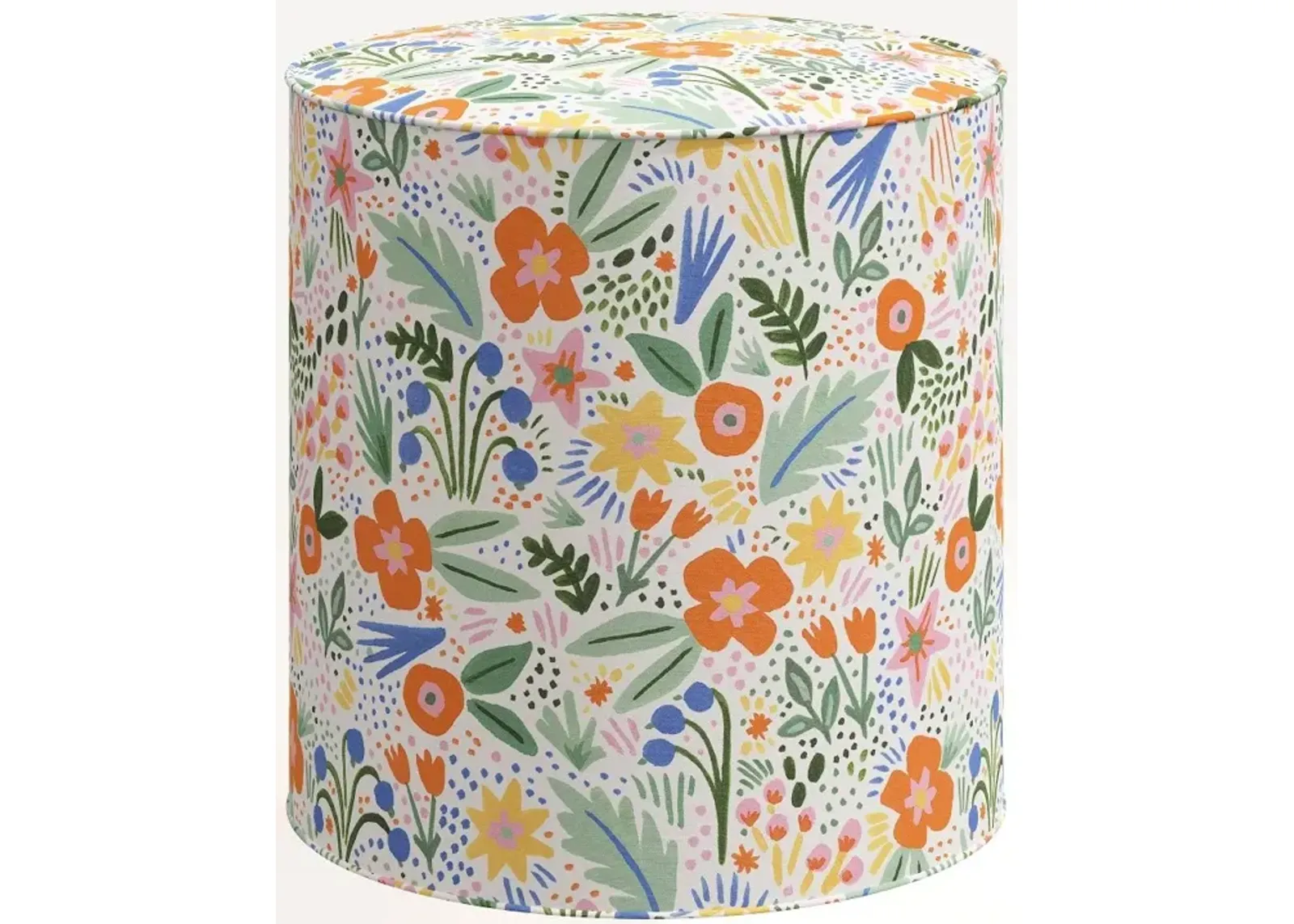 Rifle Paper Co. Billie Multi Color Floral Round Ottoman