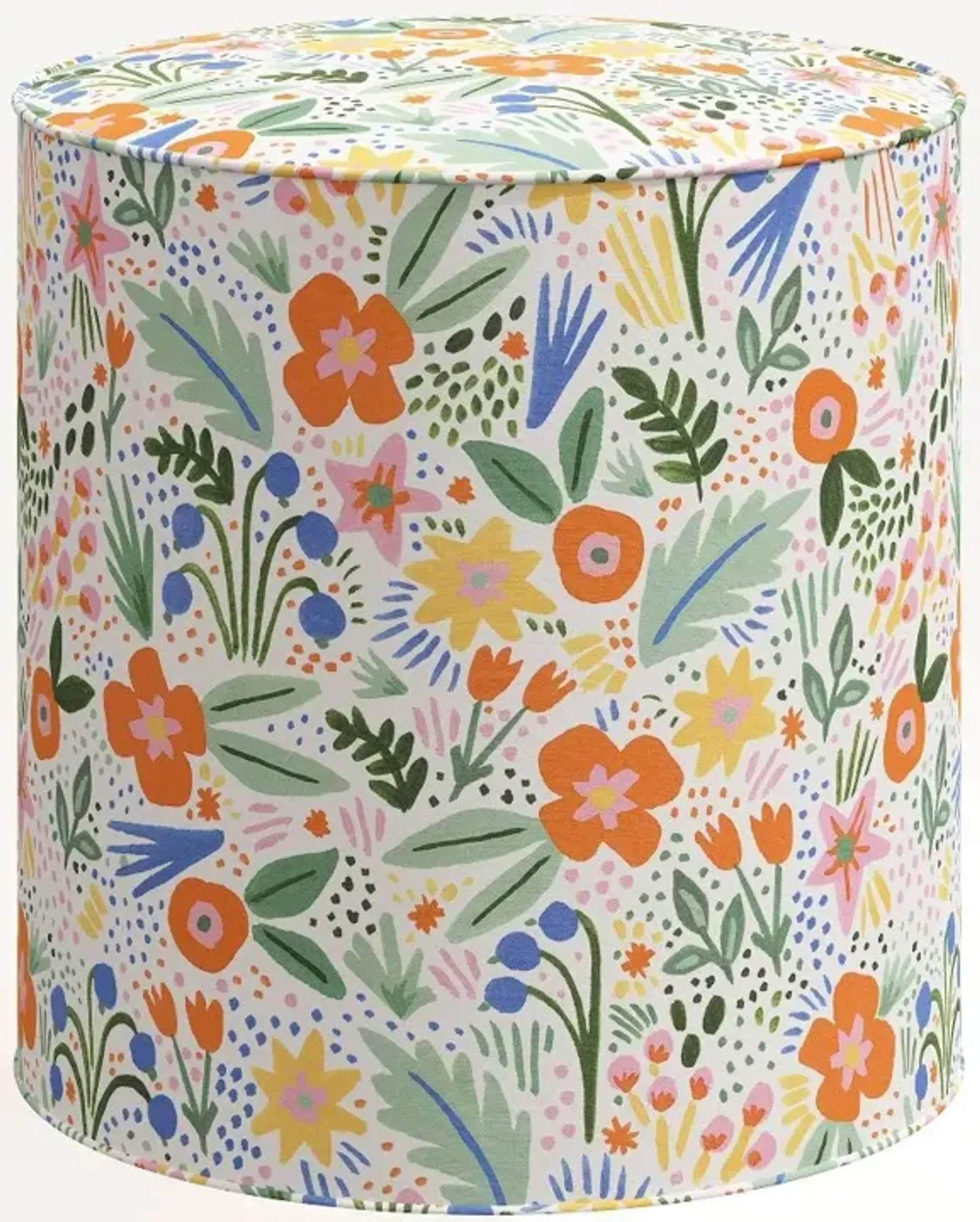 Rifle Paper Co. Billie Multi Color Floral Round Ottoman