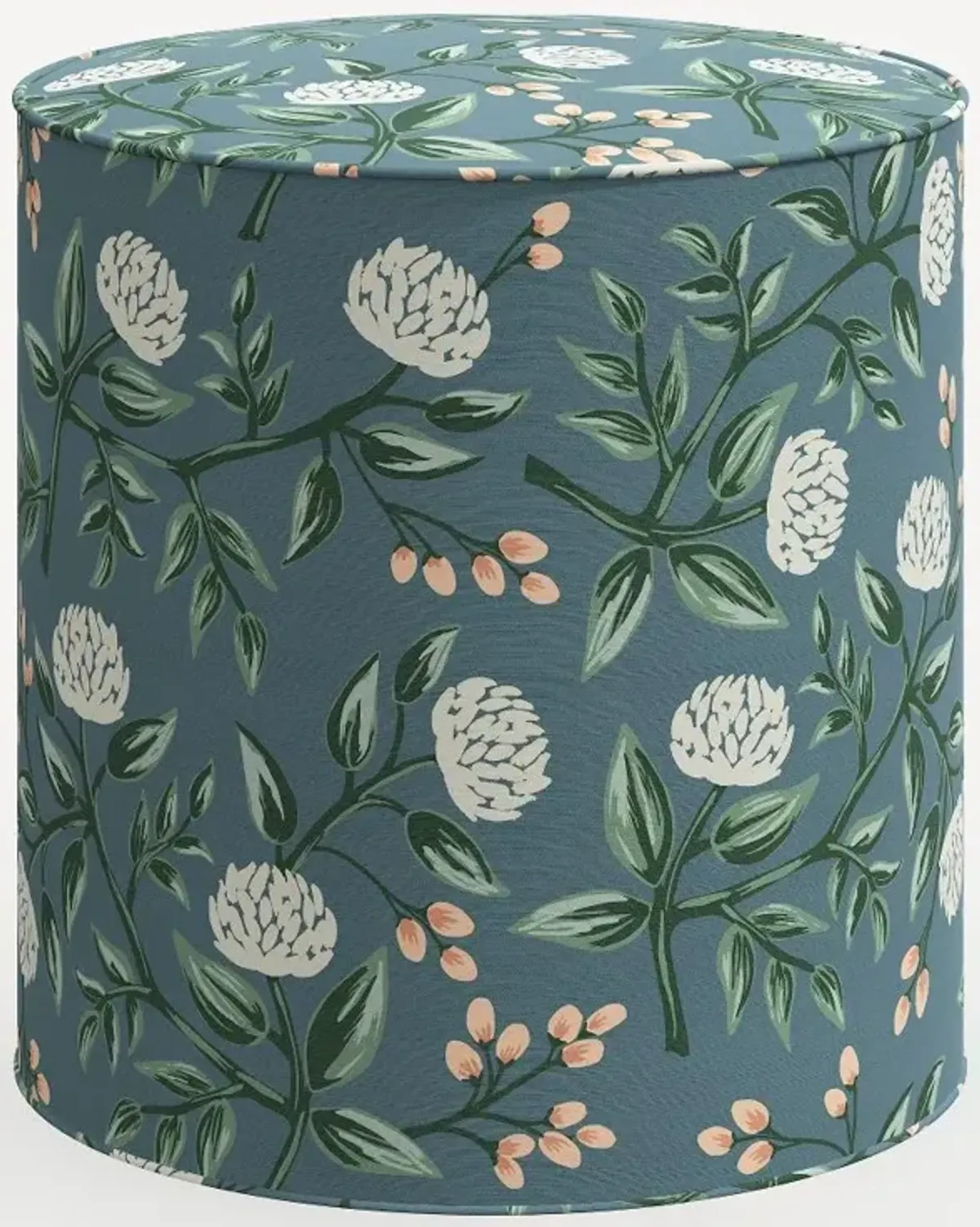 Rifle Paper Co. Billie Emerald Peonies Round Ottoman