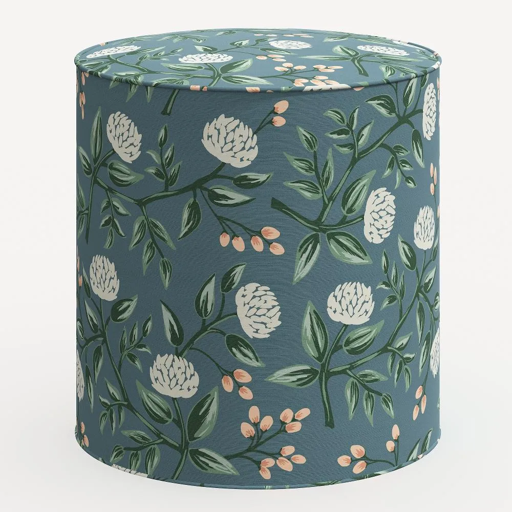 Rifle Paper Co. Billie Emerald Peonies Round Ottoman