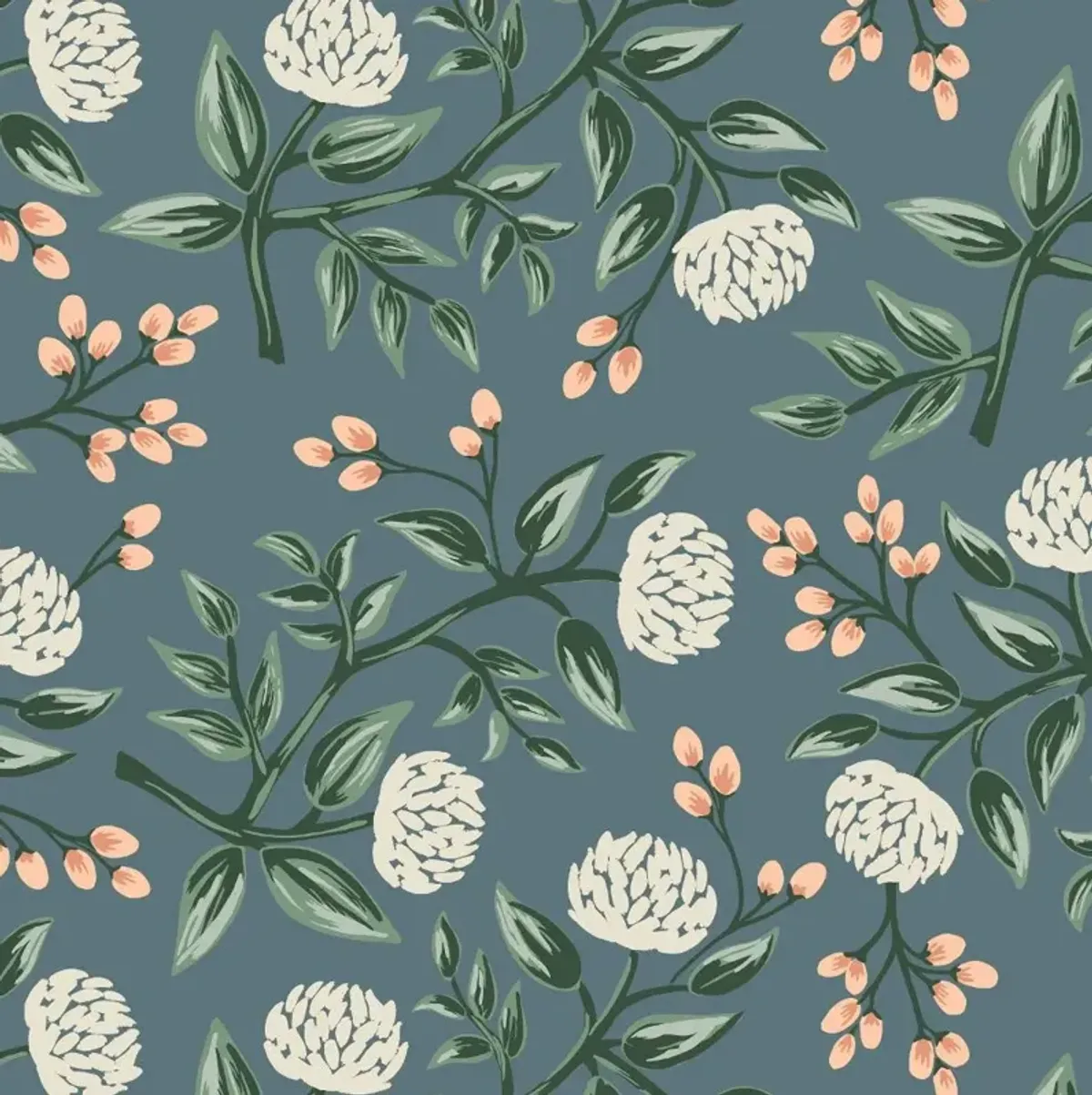 Rifle Paper Co. Billie Emerald Peonies Round Ottoman