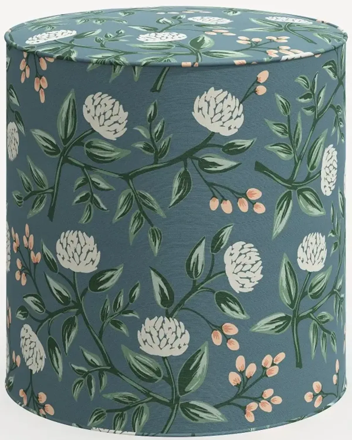 Rifle Paper Co. Billie Emerald Peonies Round Ottoman