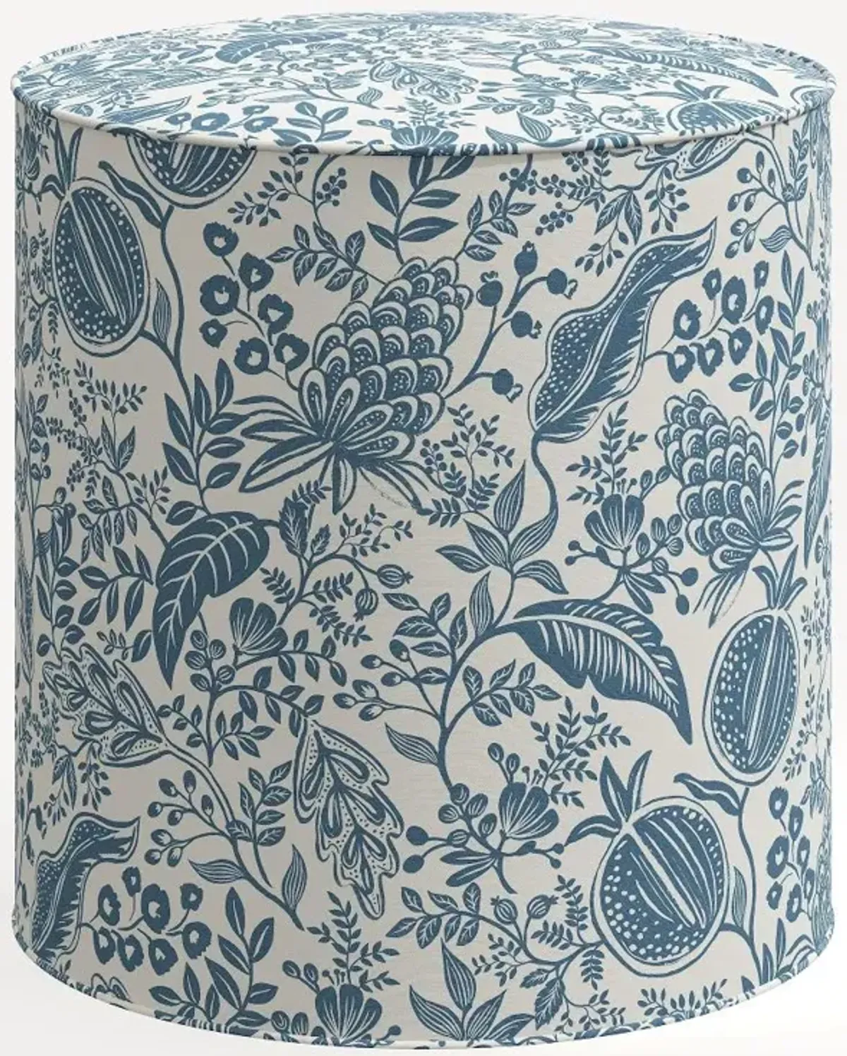 Rifle Paper Co. Billie Blue Pomegranate Round Ottoman