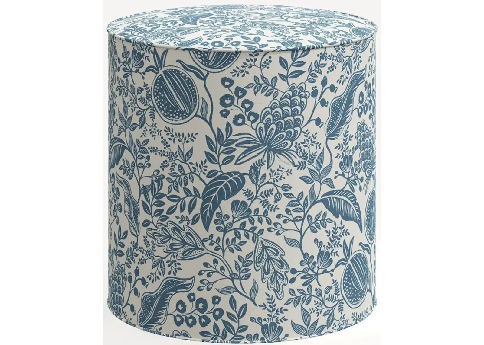 Rifle Paper Co. Billie Blue Pomegranate Round Ottoman