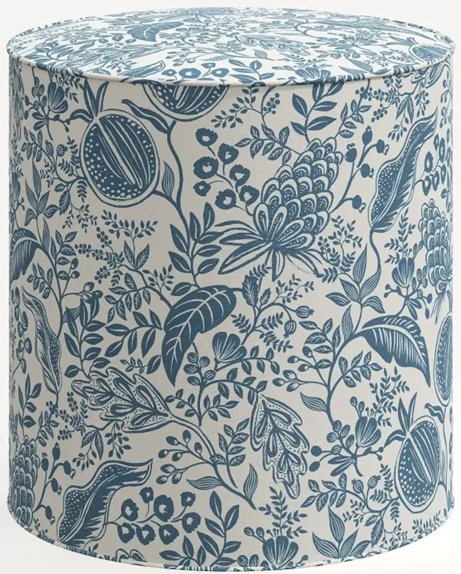 Rifle Paper Co. Billie Blue Pomegranate Round Ottoman