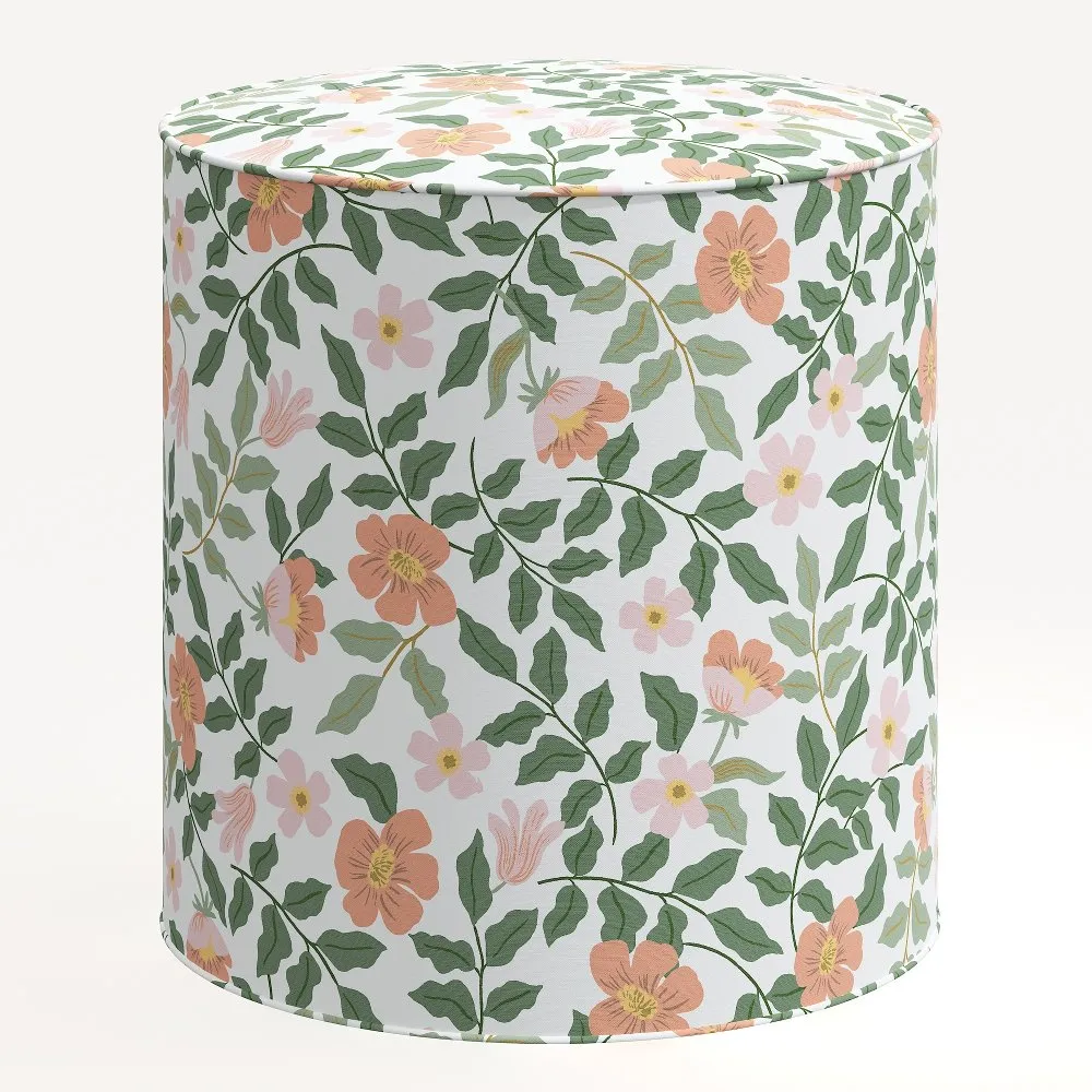 Rifle Paper Co. Billie Primrose Blush & Cream Round Ottoman