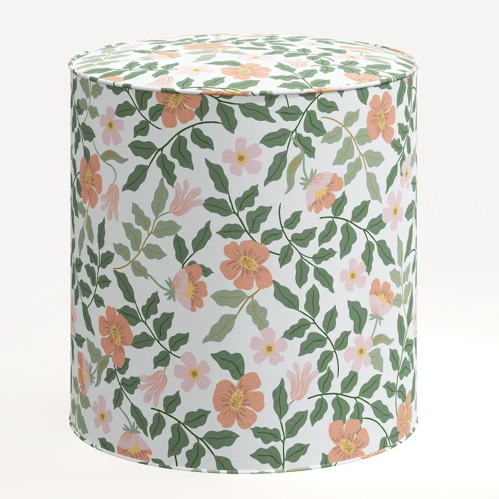 Rifle Paper Co. Billie Primrose Blush & Cream Round Ottoman