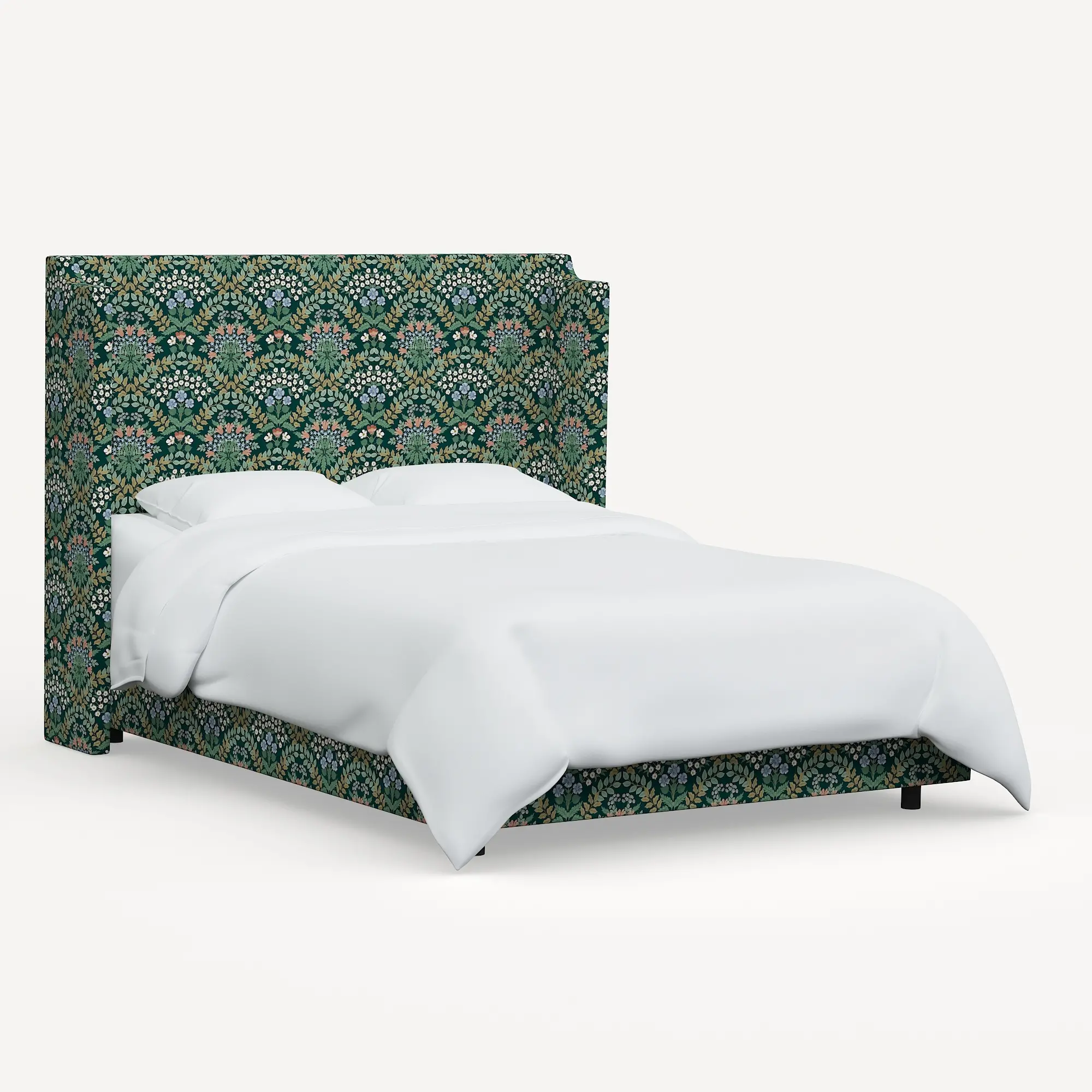 Rifle Paper Co Hawthorne Bramble Emerald Twin Wingback Bed