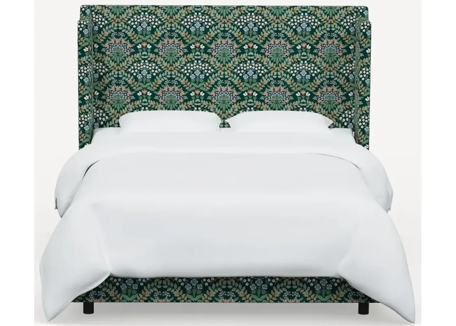 Rifle Paper Co Hawthorne Bramble Emerald Twin Wingback Bed