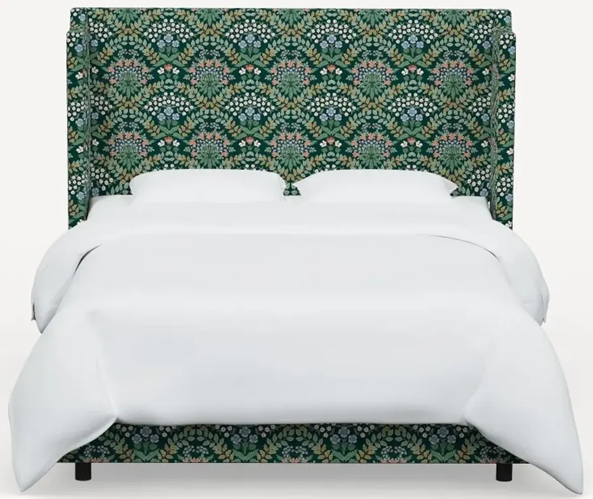 Rifle Paper Co Hawthorne Bramble Emerald Twin Wingback Bed