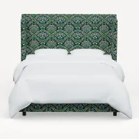 Rifle Paper Co Hawthorne Bramble Emerald King Wingback Bed