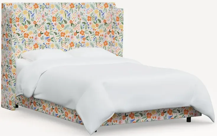 Rifle Paper Co Hawthorne Multicolor Floral Full Wingback Bed