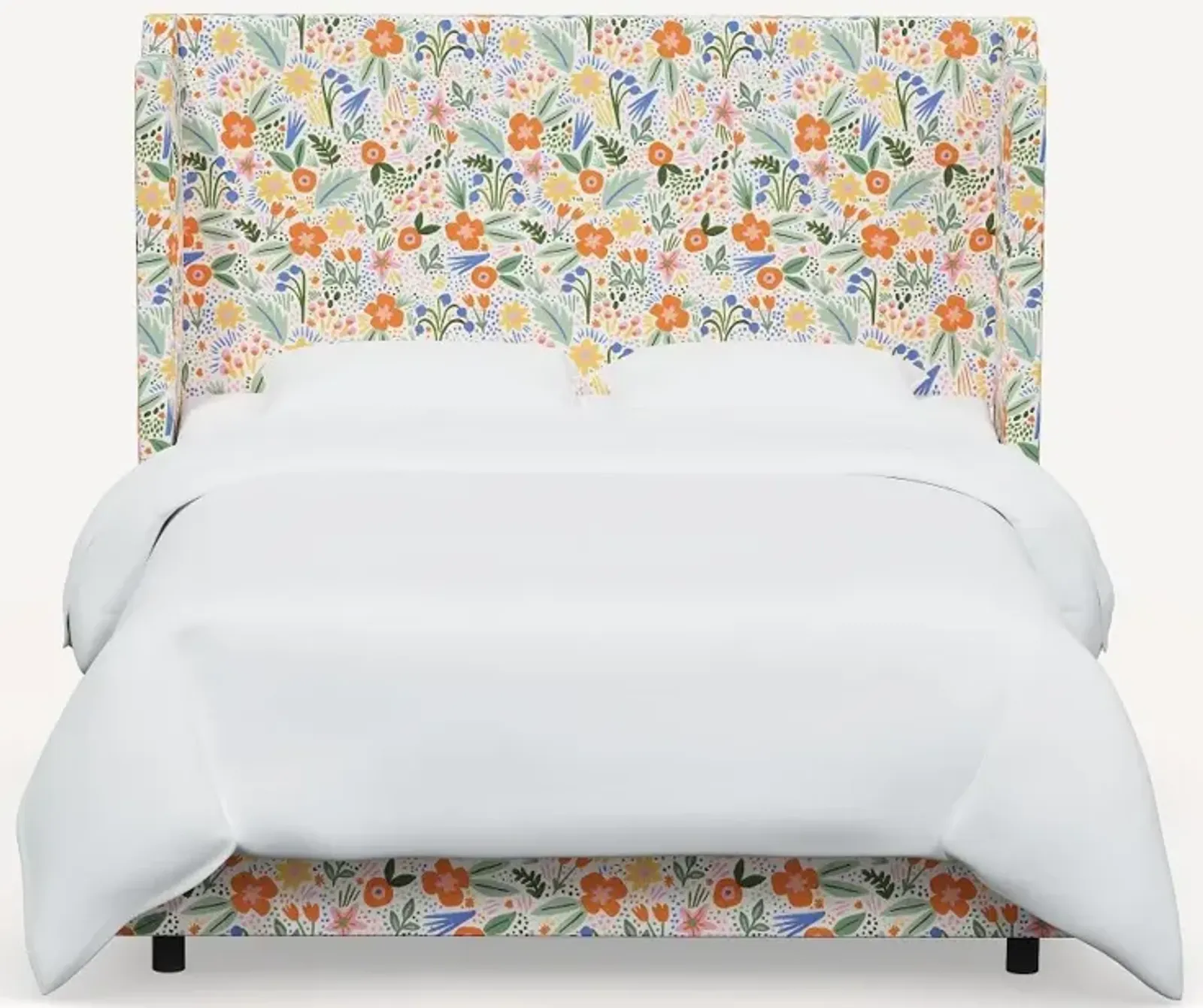 Rifle Paper Co Hawthorne Multicolor Floral Queen Wingback Bed