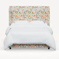 Rifle Paper Co Hawthorne Multicolor Floral Queen Wingback Bed