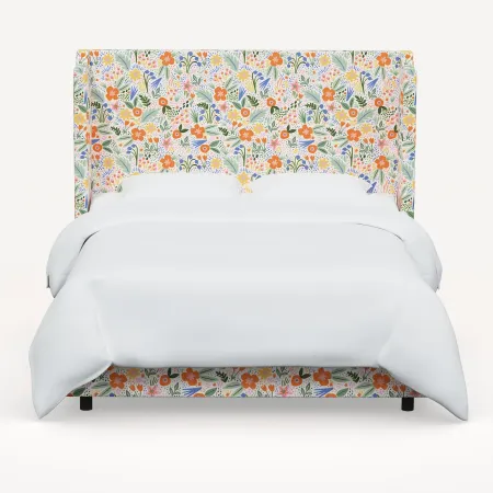 Rifle Paper Co Hawthorne Multicolor Floral King Wingback Bed