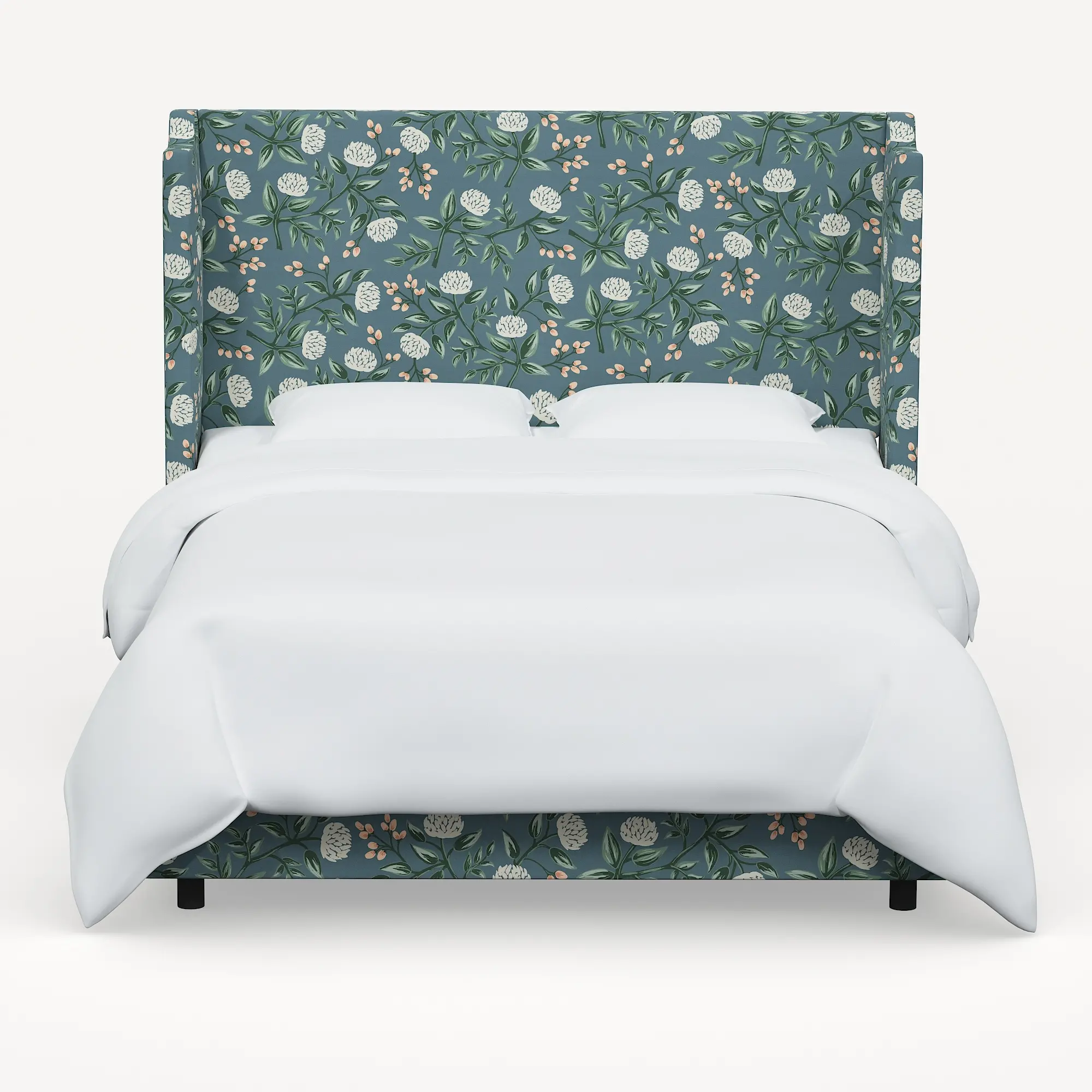 Rifle Paper Co Hawthorne Emerald Peonies Twin Wingback Bed