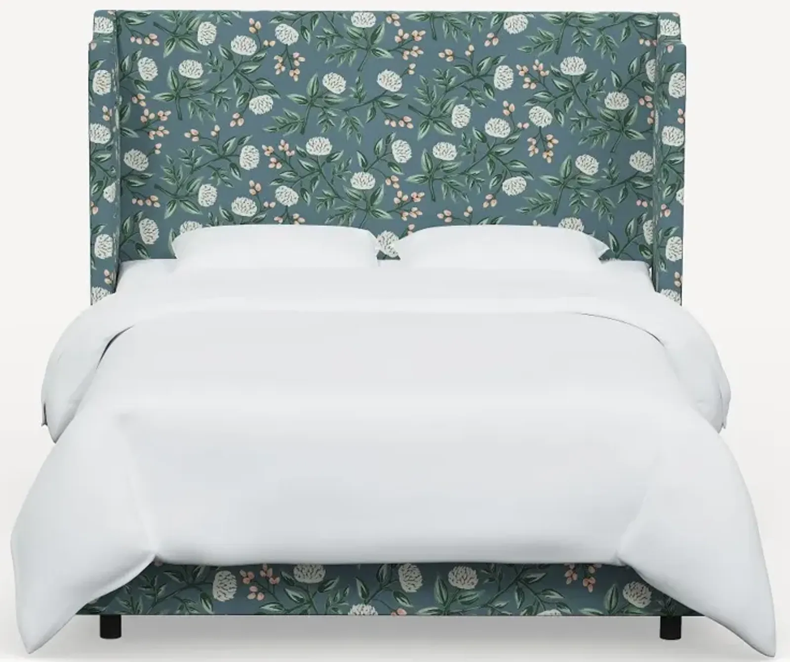 Rifle Paper Co Hawthorne Emerald Peonies Twin Wingback Bed