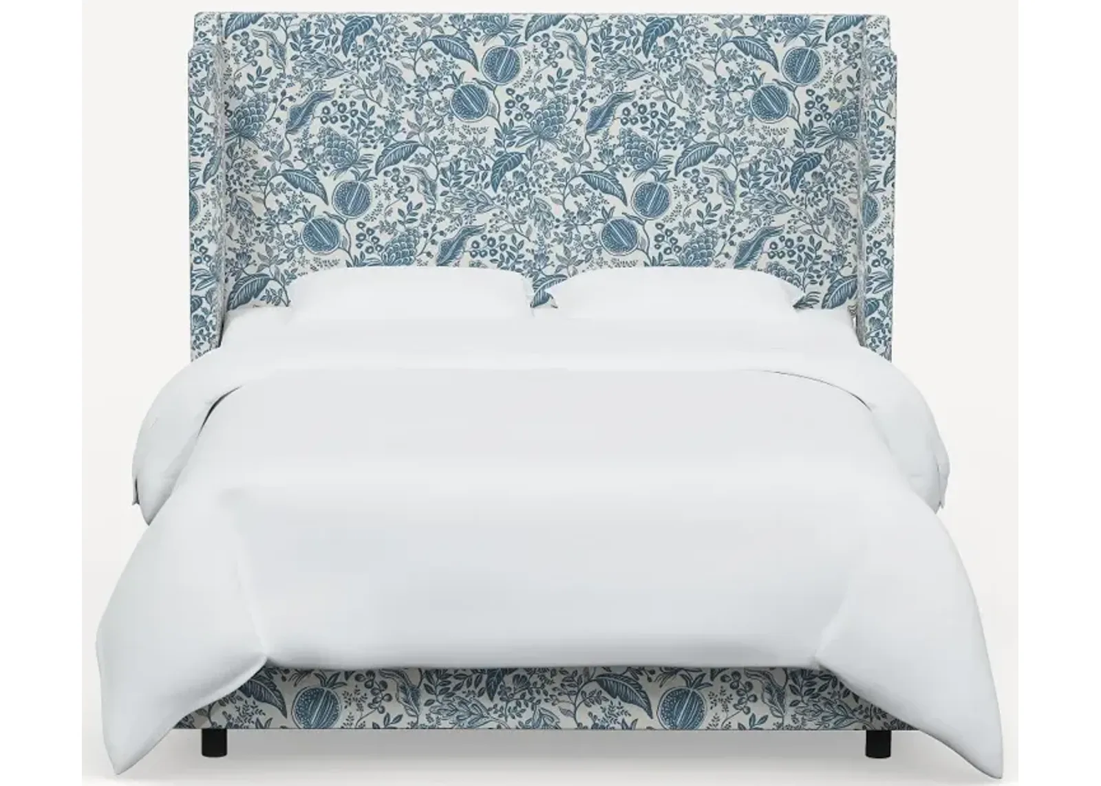 Rifle Paper Co Hawthorne Blue Pomegranate Twin Wingback Bed