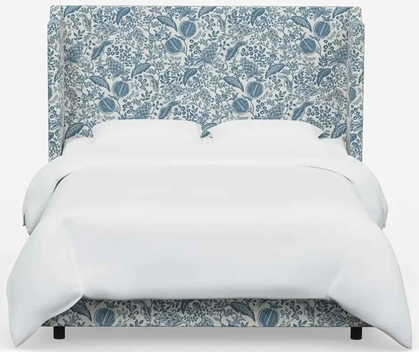 Rifle Paper Co Hawthorne Blue Pomegranate Twin Wingback Bed