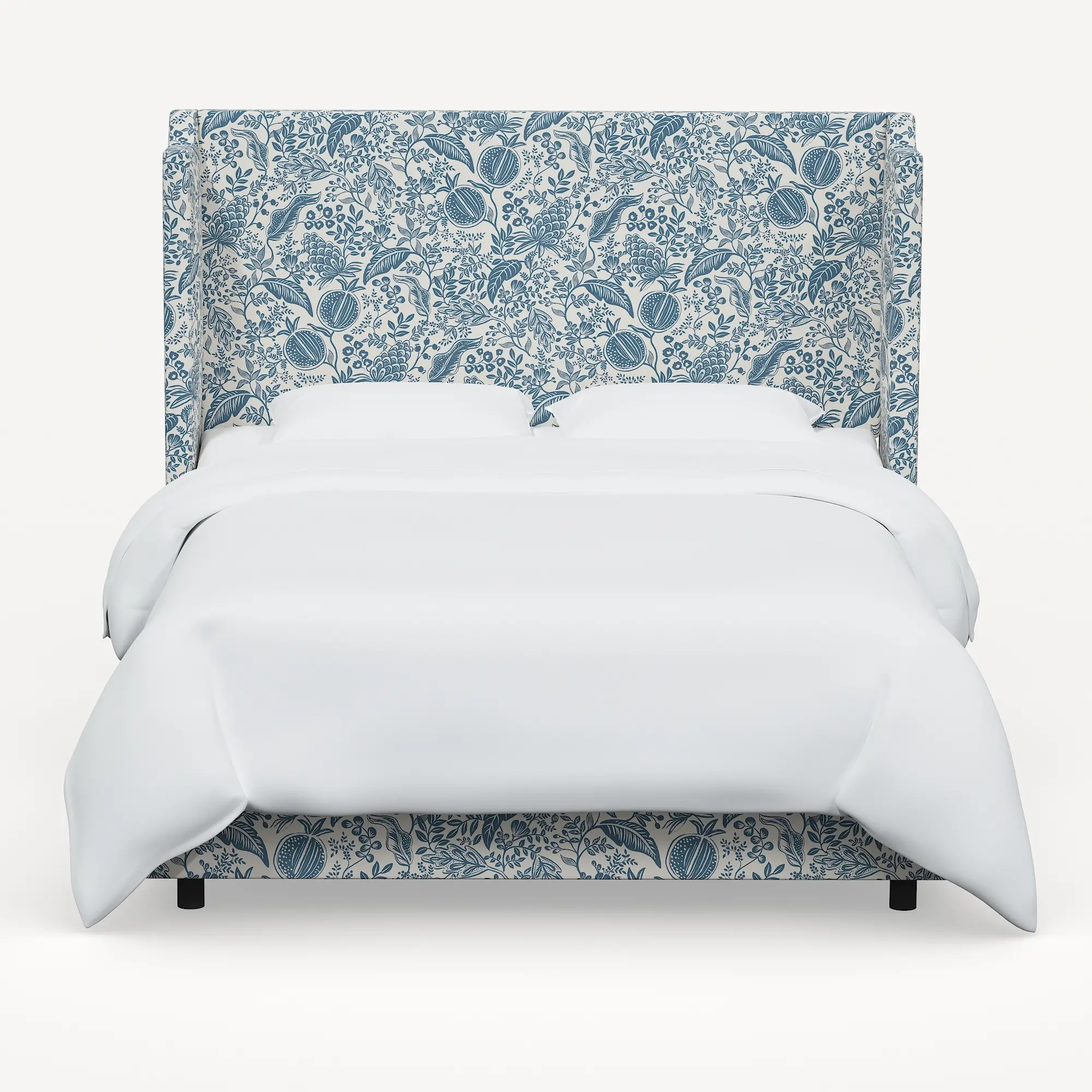 Rifle Paper Co Hawthorne Blue Pomegranate Twin Wingback Bed