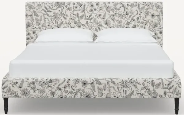 Rifle Paper Co Elly Aviary Cream & Black Twin Platform Bed